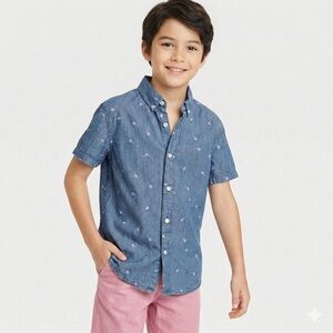Nordstrom Blue Button Down Shirt for Kids